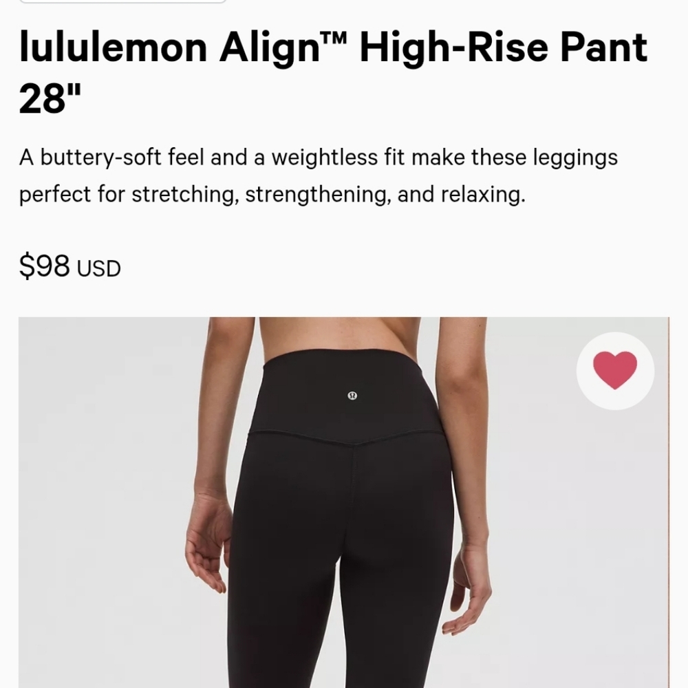 lululemon Align™ High-Rise Pant 28" Size 6